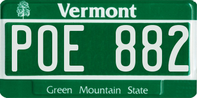 VT license plate POE882