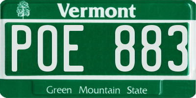 VT license plate POE883