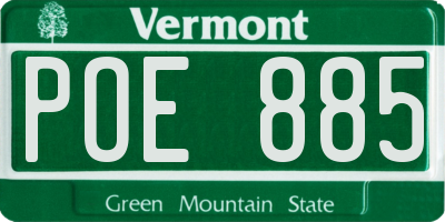 VT license plate POE885