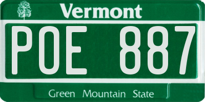 VT license plate POE887