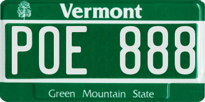 VT license plate POE888