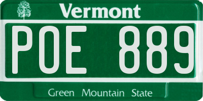 VT license plate POE889