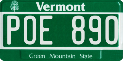 VT license plate POE890