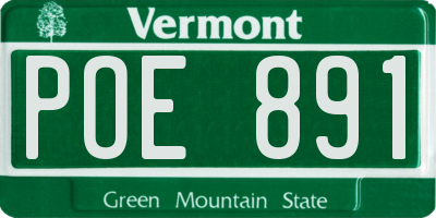 VT license plate POE891