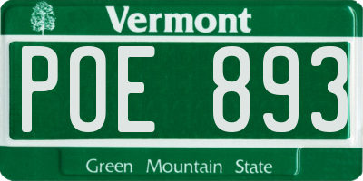VT license plate POE893