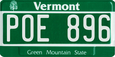 VT license plate POE896