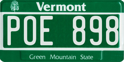 VT license plate POE898