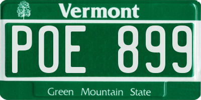 VT license plate POE899