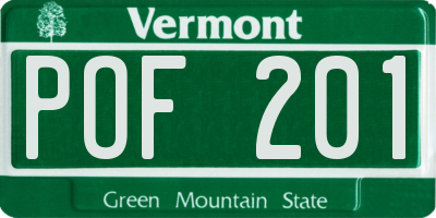 VT license plate POF201