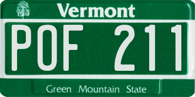 VT license plate POF211