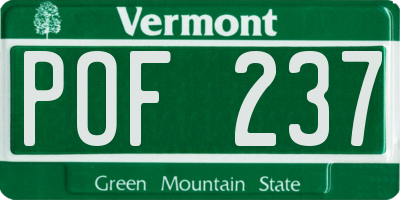 VT license plate POF237