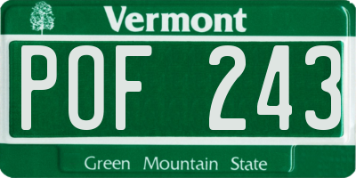 VT license plate POF243