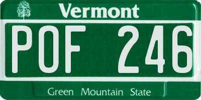 VT license plate POF246