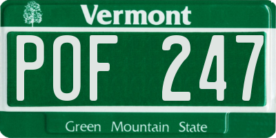 VT license plate POF247