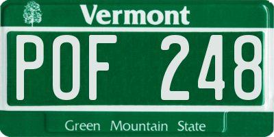 VT license plate POF248