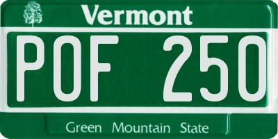VT license plate POF250