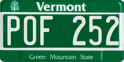 VT license plate POF252