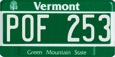 VT license plate POF253