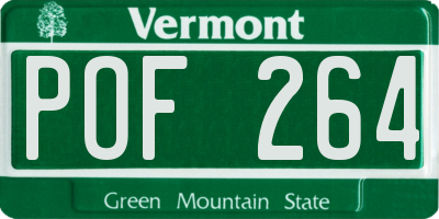 VT license plate POF264