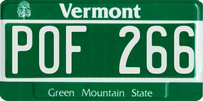 VT license plate POF266