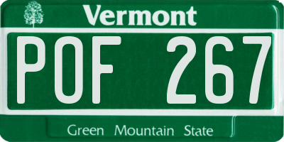VT license plate POF267