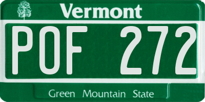 VT license plate POF272