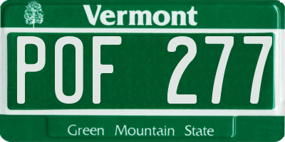 VT license plate POF277