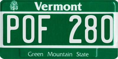 VT license plate POF280