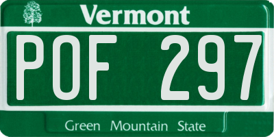 VT license plate POF297