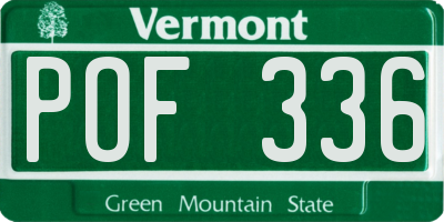 VT license plate POF336