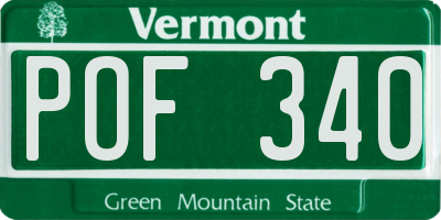 VT license plate POF340