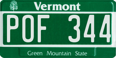 VT license plate POF344