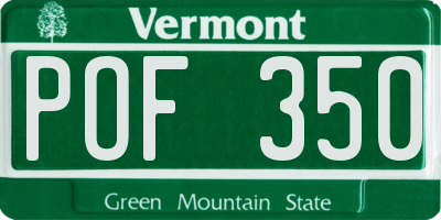 VT license plate POF350