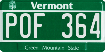 VT license plate POF364