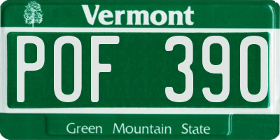 VT license plate POF390