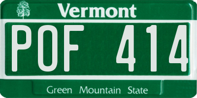 VT license plate POF414