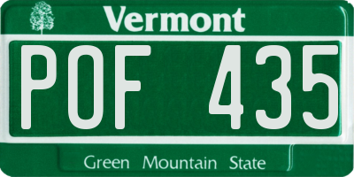 VT license plate POF435