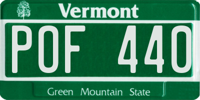 VT license plate POF440