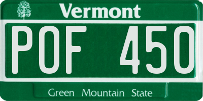 VT license plate POF450