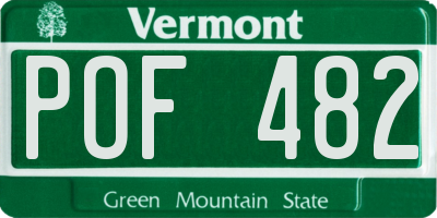 VT license plate POF482
