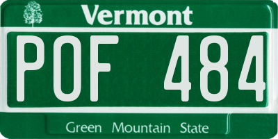 VT license plate POF484