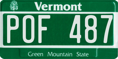 VT license plate POF487