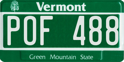 VT license plate POF488