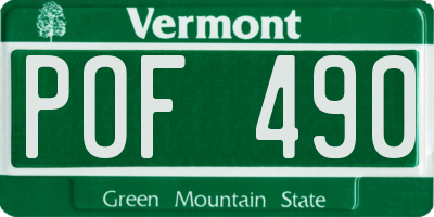 VT license plate POF490