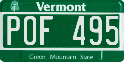 VT license plate POF495