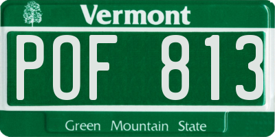 VT license plate POF813