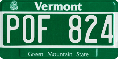 VT license plate POF824