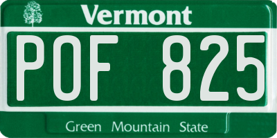 VT license plate POF825
