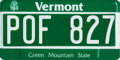 VT license plate POF827