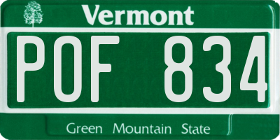 VT license plate POF834
